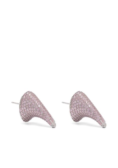 Light pink crystal-embellished spike-shaped crystal earrings Collina strada - women